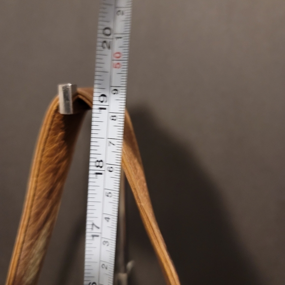 Anushka Hand Painted Leather Hobo Shoulder Bag Geometric Shapes - Picture 9 of 15